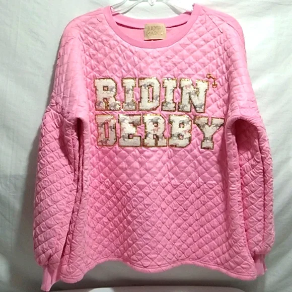 SALE! RARE! NWOT Judith March Riding Derby Quilted Sweater Sz.M Oversized (X-69) - Picture 1 of 7